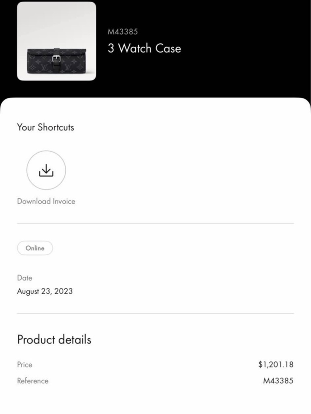 Louis Vuitton Black Monogram Eclipse Clutch with Gray Strap Accent - Picture 3 of 3